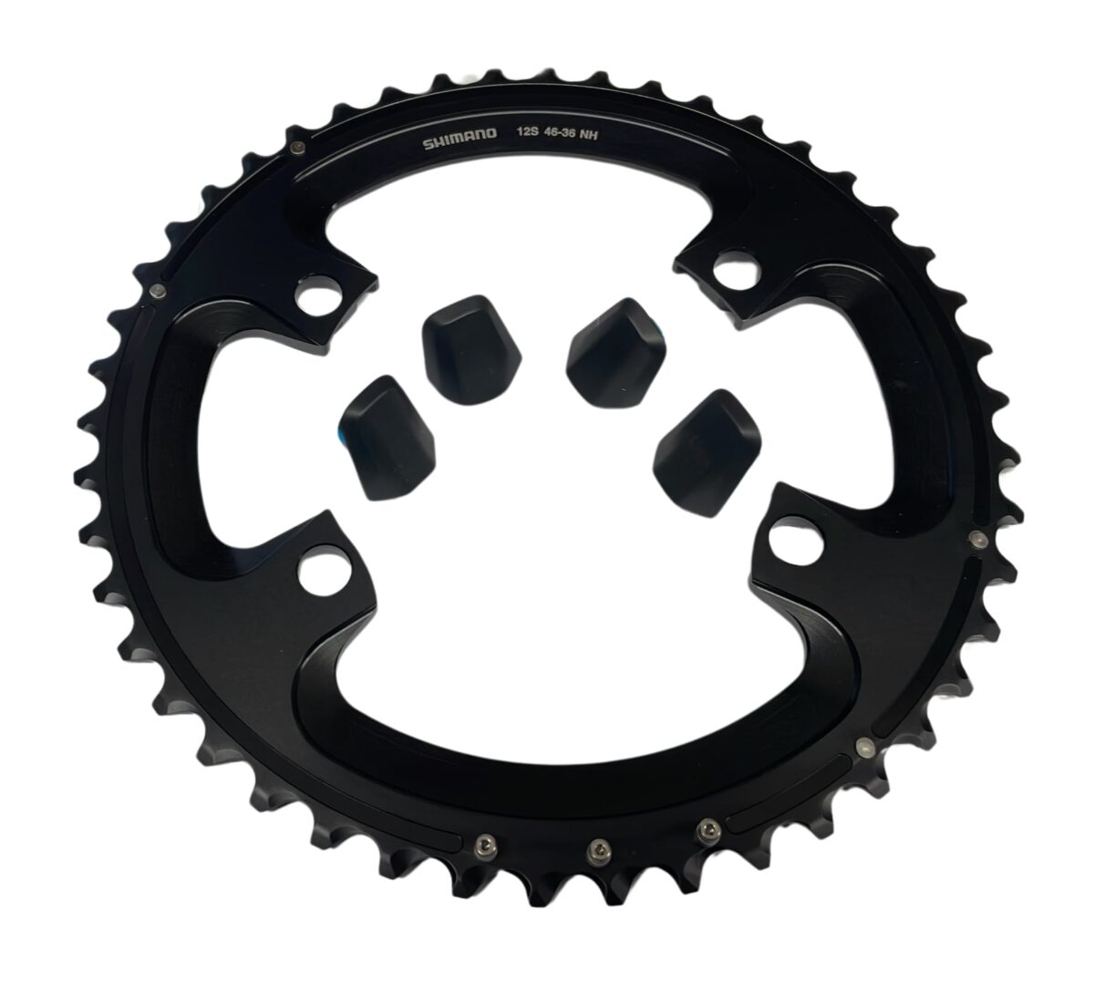 Shimano Dura-Ace R9200 / Ultegra R8100 Chainring 12-sp + Cover Bolts - 46 teeth - Image 1